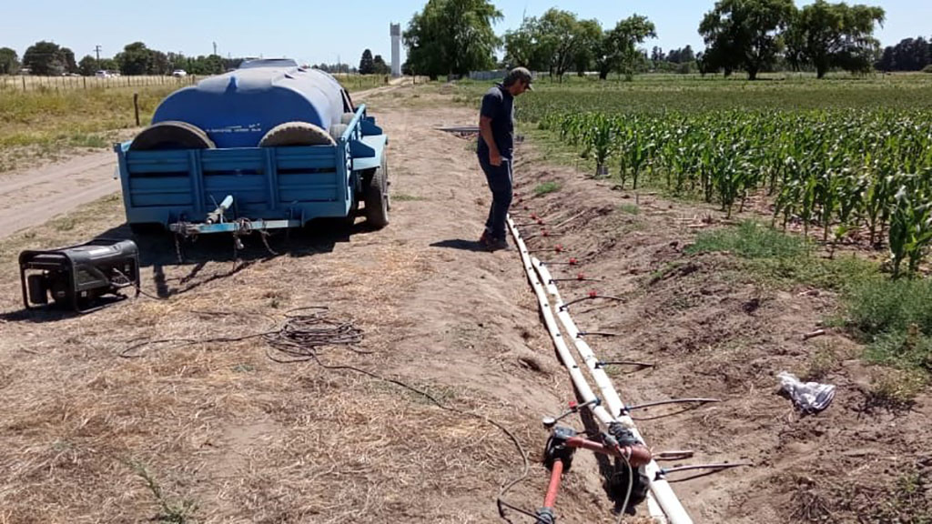 Aprovechamiento de afluente lacteos para regar maiz.